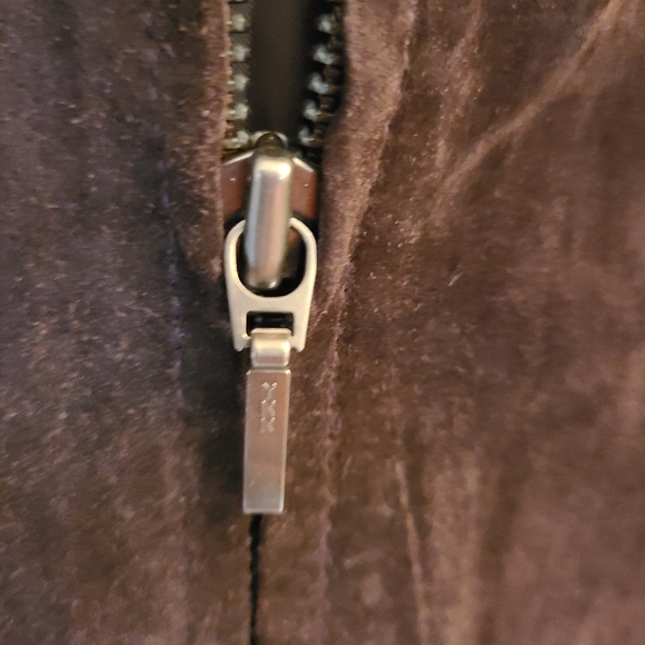 NWT Chico's Flagstaff Brown Leather Full-Zip Jacket in size 2/Large - Picture 5 of 8